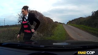 Whorey american cougar in black fishnets nailed by a uk policeman - faux cop