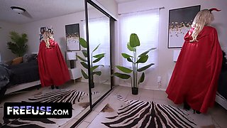 Grabbed by krampus: this bondage demon displays a naughty man how joy it is to repay his debt with sperm