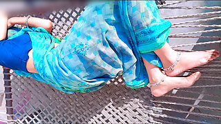 cute saree bhabhi (OUTDOR SEX) gets naughty with  her devar for rough and hard sex during massage on her back. Beautiful bhabhi