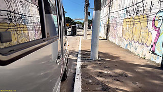 Saggy Tits MILF Gets Rough Anus Stretched in My Driving Bus