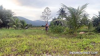 An awesome outdoor pissing with a hot redhead Sakura Hell