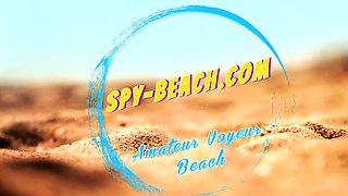 Amateur Voyeur NUDIST Couple - Back Shaved Pussy Beach