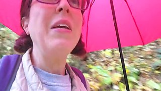 Desperate Nerdy MILF with Glasses Peeing Outdoors - Big Ass Amateur Pissing in Two Toilets Solo