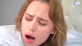 Stepfather Couldnt Resist Seeing His Stepdaughter Masturbating And Filled Her Holes With Cum