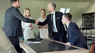 Skinny office girl with small tits, Lucy Heart got down and dirty with her handsome boss