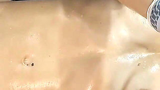 Latex Gloves Touching My Oiled Body
