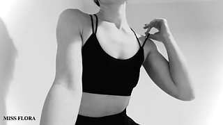 Fishnet Tights Tease in Black and White