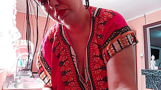 Indian stepmother gets fucked hard in the kitchen - rough sex