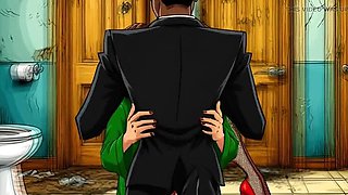Dirty Toilet Fuck: Slut Wife Cheats in Public Hentai Cartoon