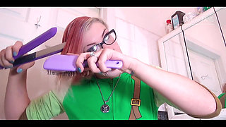 Damp Hair Brush and Straighten