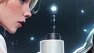 Cyborg Woman, Naked with Large Breasts 1