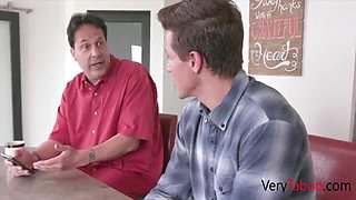 Busty Brunette Stepmom Melissa Lynn Takes Stepson's Cock Deep Inside Her