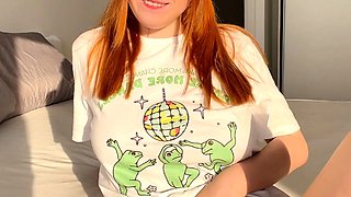 Great Big Boobs On Masturbating Redhead