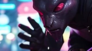 Woman Cornered by a Cyborg Goblin