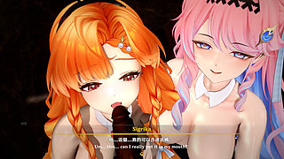 Wuthering Waves - Sigrika and Denia Naughty Club Party Fuck - 3D Hentai Animations