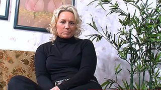 Chubby blonde German housewife tries sex casting