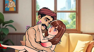 24 Year Old Girl Gets Hard Fucked by 36 Year Old Man in Living Room - Cartoon Animation