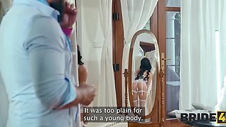 Aroused bride cheats on her husband before the wedding with his best man