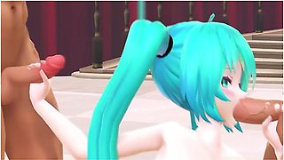 Miku Foursome Gangbang Parody