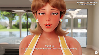BBW Stepmom MILF With HUGE Tits & A Big Fat Ass Gives Tit Job To Big Cock Stepson In The Kitchen - Mansion Days - 3D Taboo Game