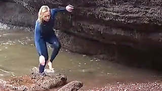 Salty Wetsuit Toe Sucking Slut