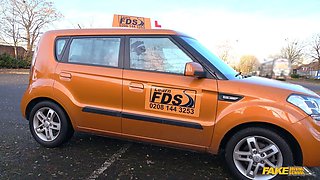 Jasmine Jae fucks her ex-personal trainer in a car - faux driving school