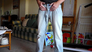 John is peeing in his jeans