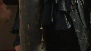 Humiliating stretching whipping