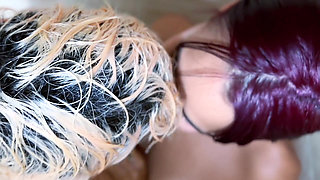 Tits in Soap! Masturbating Her with Wet Little Fingers