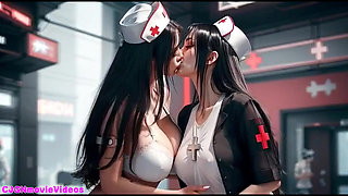 Demon queen ask for two girls kiss (Ai animation)
