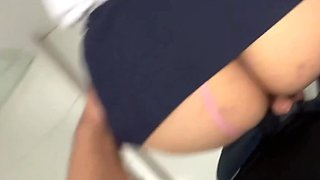 Filthy Curvy Latina PAWG Got Fucked & Jizzed By a Stranger In the Public Toilet