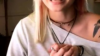 Curly Blonde Teen Records Solo Dildo Masturbation More at