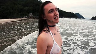 Sheer bikini, bikini, public beach