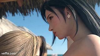 Cloud Fucks Aerith and Tifa Hard - Epic Final Fantasy Threesome Hentai with Creampie Gangbang 3D Animation