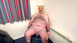 Domina Satana gets shaved while piggy looks on!