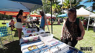 Ivy's Wild Passion in a Steamy Outdoor Market Romp