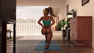 Roommate's Topless Yoga - Sunset Rose - E06
