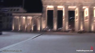 Czech slave fucked in public