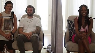 Curvy black queen August Skye heads for a ride on Alex Legend's meaty boner