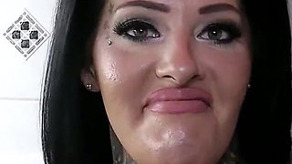 German BBW girl Ashley CumStar goes to a bukkake party for the first time