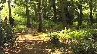 Masked Man Binds Mature MILF for Outdoor Dildo Play