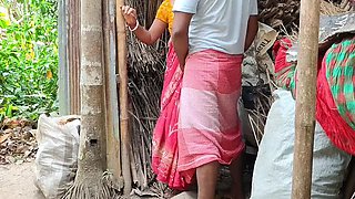 Hot Indian Maid StepMom Fucks Young Guy Outdoor - Doggy Style & 69 - HD Desi Sex
