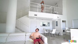 Flirty stepsister Lilith Grace seduces her step brother to enjoy his cock