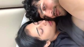 Desi couple kissing on bad