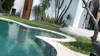 Alicia Davis – Outdoor Dangling Stool Fake penis Shag