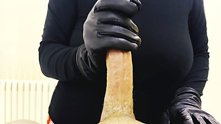 straw with gloves