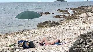 DirtyMindedCPL - Voyeur caught naked woman and banged her on a public beach - Hard sex