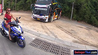 Motobike ride for Thai GF and home sex