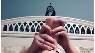 Mommy Using Open Hand Dildo On Hairy Pussy