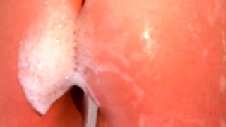 18 Year Old Redhead Gets Sensual In A Bubble Bath